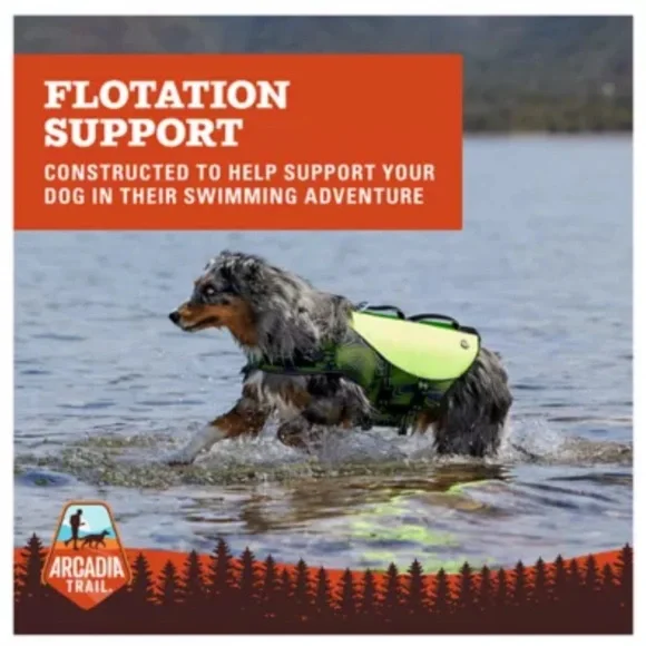 Arcadia Trail *NWT* High Visibility Flotation Aid Dog Vest Coat, Yellow - Picture 1 of 15